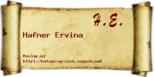 Hafner Ervina névjegykártya